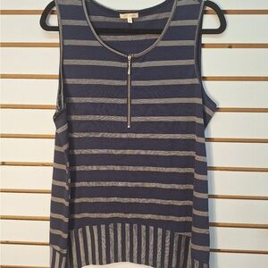 Navy Striped Tank Top with Zipper by Rock & Republic